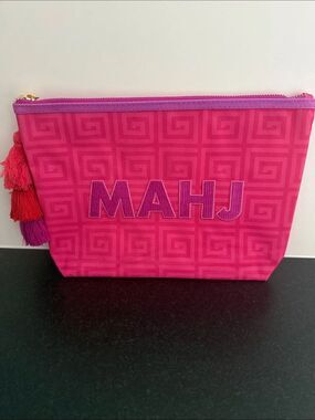 Jonathan Adler x Michaels Mahjong Pouch Pink Purple Tassel 9.5” x 8” NWT